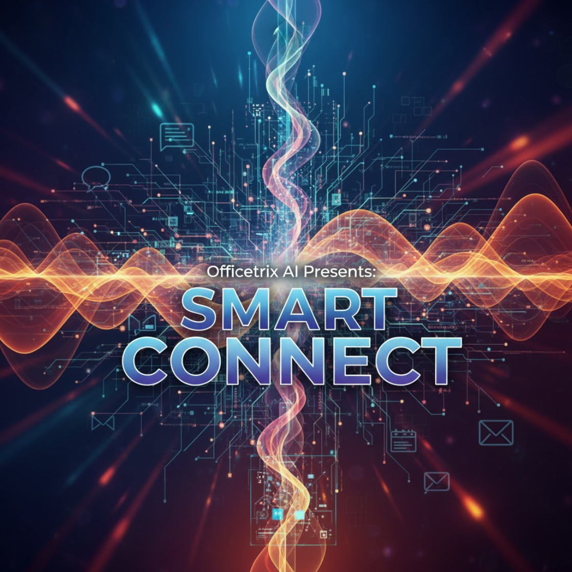 Abstract image of an AI neural network blending with a soundwave